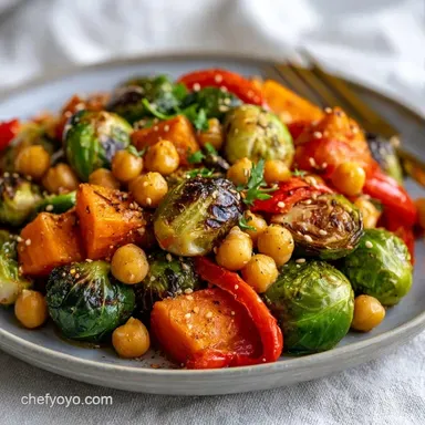 Chickpea Roasted Vegetable Bowl: Crispy Recipe Card