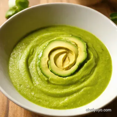 Chilled Summer Soup Cucumber Avocado Bliss Recipe Card