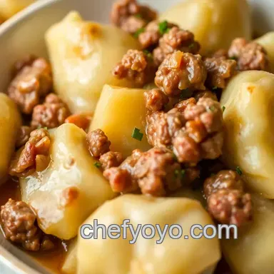 Irresistible Chipped Beef Flour Dumplings with Potatoes - How 7 Simple Steps Create Comfort Food Magic Recipe Card