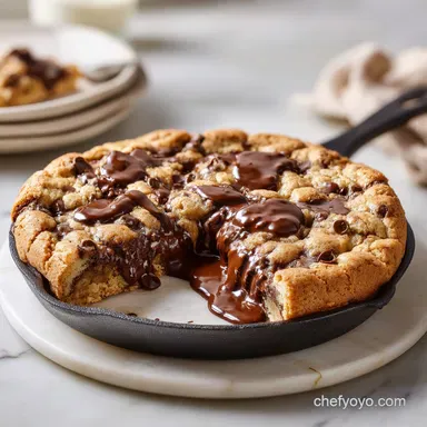 Chocolate Chip Skillet Cookie in 30 Minutes: Baked Golden Recipe Card