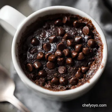 Melting Chocolate Chips in a Mug Lava Cake Magic Recipe Card