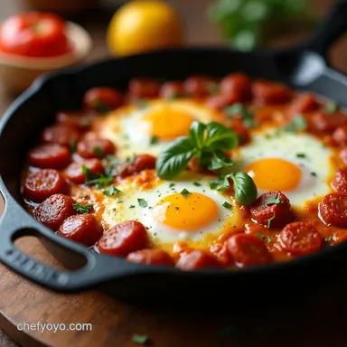 Food Inspo Chorizo Baked Eggs My SpanishStyle Brunch Recipe Card