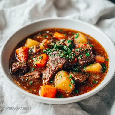 Classic Beef Stew Recipe for 6 Servings with Red Wine Recipe Card