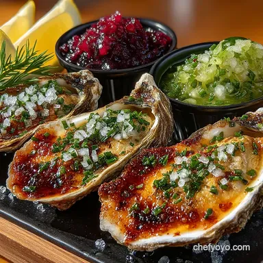 Elegant Oyster Platter with Three Classic Mignonette Recipes Recipe Card