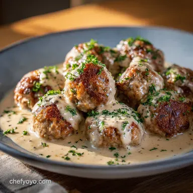 Silky Swedish Meatballs Recipe Grandmas OldSchool Cream Sauce Recipe Card