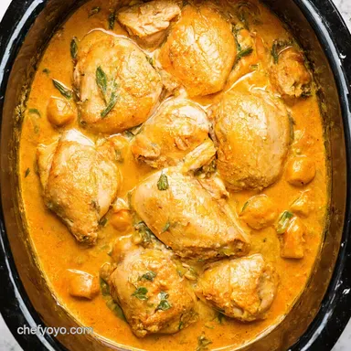 Easy Chicken Crockpot Meals Creamy Herb Chicken Feast Recipe Card