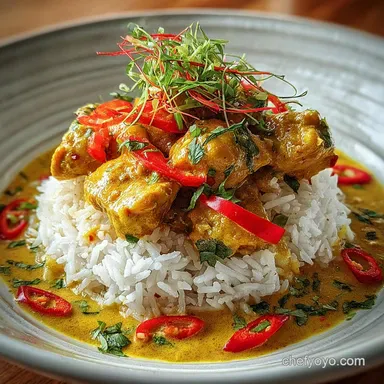 Coconut Chicken Curry for 5 Servings Recipe Card