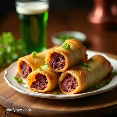 St Patricks Day Food AND Corned Beef Spring Rolls Recipe Card