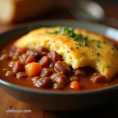 Unbeatable Crockpot Texas Cowboy Stew with Cornbread Topping Recipe Card