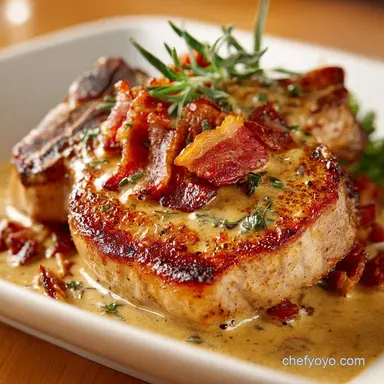 Creamy Bacon Pork Chops: The Best Easy Pork Chop Dinner Recipe Recipe Card