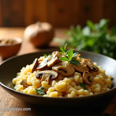 Chicken Mushroom Risotto Easy Comfort Food Recipe Recipe Card