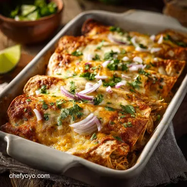 Chicken and White Bean Enchiladas with Creamy Sals: The Ultimate Comfort Food Bake Recipe Card