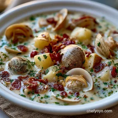 Clam Chowder for 6 Servings: Creamy Recipe Card