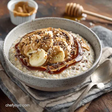 Healthy Peanut Butter Oatmeal Bowl Creamy 13Minute Power Oats Recipe Card