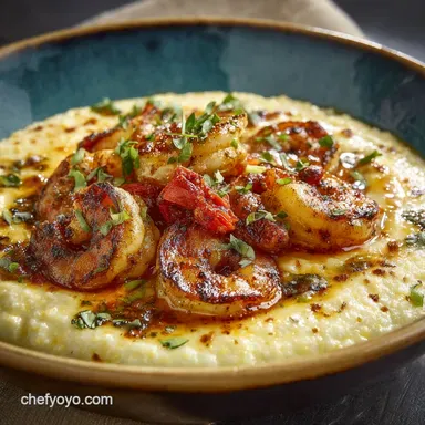 Authentic Louisiana Shrimp and Grits Creamy Cheesy and Smoky Recipe Card