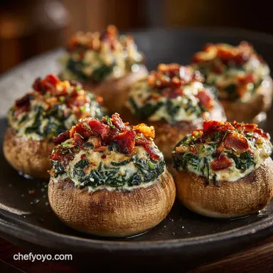 Spinach and Bacon Stuffed Mushrooms: Creamy, Savory Bites