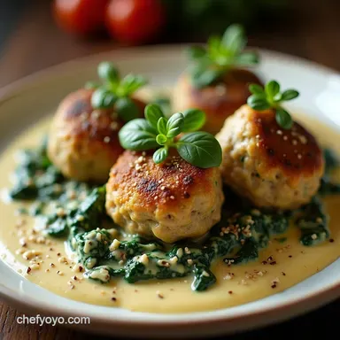 Creamy Spinach Turkey Meatballs in Silky Parmesan Sauce Recipe Card