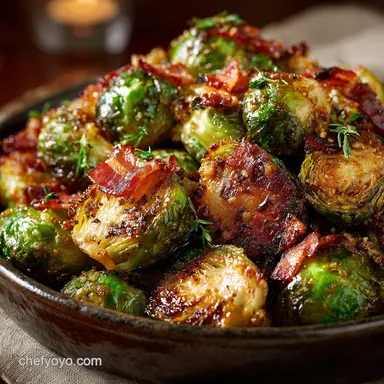 Brussels Sprouts and Bacon Recipe: Ultra-Crispy Roasted with Maple Glaze Recipe Card