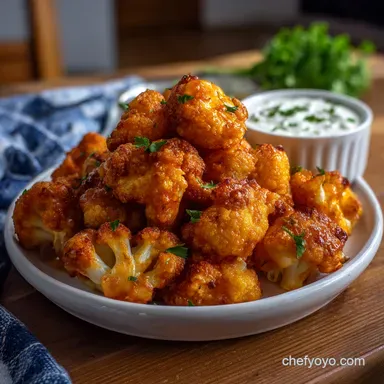 Buffalo Cauliflower Recipe: Ultra-Crispy Air Fryer Method Recipe Card