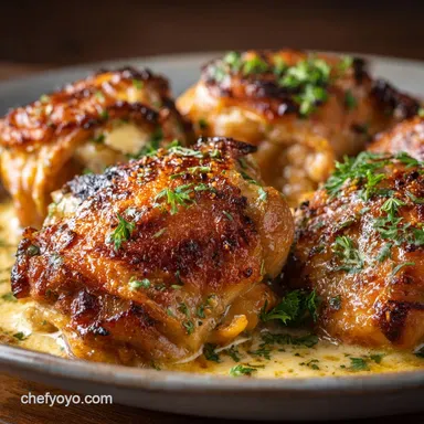 Foolproof Creamy Oven Baked Chicken Thighs Crisp Skin Recipe