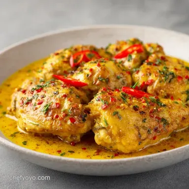 Curry Braised Chicken Thighs One-Pot Recipe Card