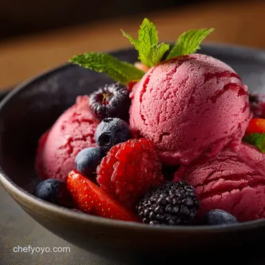 Berry Sherbet: Ultra-Smooth Dairy-Free Vegan Ice Cream Recipe Card