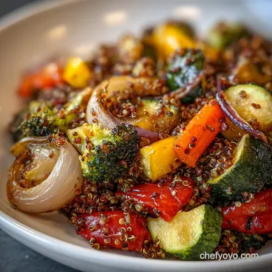 Daniel Fast Recipe with Quinoa & Roasted Vegetables Recipe Card