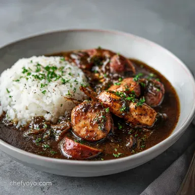 Gumbo: Classic Dark Roux Chicken and Sausage Recipe