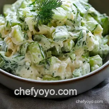 Dill-icious Creamy Cucumber Salad Recipe: Grandma's Twist! Recipe Card