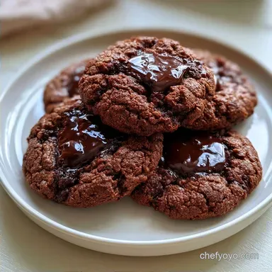 Fudgy Double Chocolate Chip Cookies