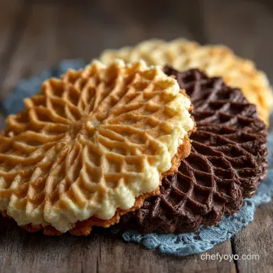 Vanilla and Chocolate Pizzelles UltraCrisp DualFlavored Italian Cookies Recipe Card