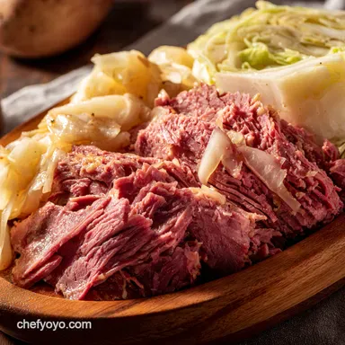 Easiest Crockpot Corned Beef & Cabbage - Fall Apart Tender! Recipe Card