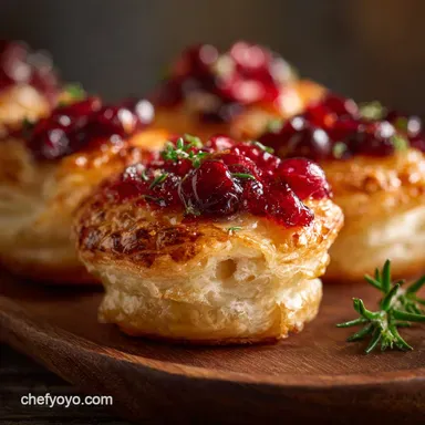 Baked Cranberry Brie Bites: Easy, Flaky Puff Pastry Holiday Apps Recipe Card