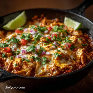 Cheesy Rotisserie Chicken Enchilada Skillet: A 35-Minute Weeknight Dinner Recipe Card