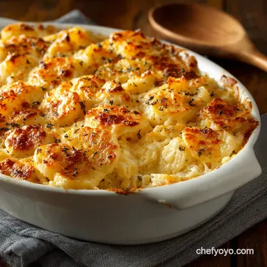 Easy Cheesy Potatoes: The Best Creamy Side Dish Casserole Recipe Recipe Card