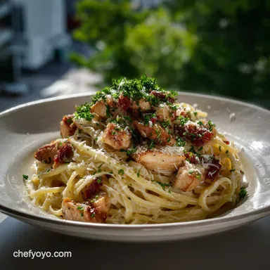 chicken with carbonara: Achieve A Silky, Glossy Emulsion Recipe Card