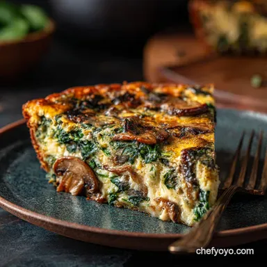 Crustless Quiche Recipe Easy: Creamy Spinach, Mushroom, and Gruy&egrave;re Recipe Card