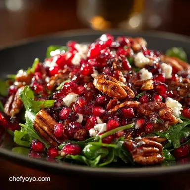 Christmas Salad Recipe: Vibrant Pomegranate Pecan Holiday Side Dish Recipe Card