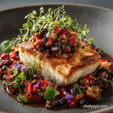 Summer Dinners: Effortless Pan-Seared Halibut with No-Cook Relish Recipe Card
