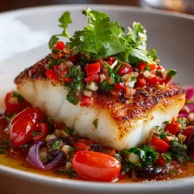 Summer Dinners: Effortless Pan-Seared Halibut with No-Cook Relish