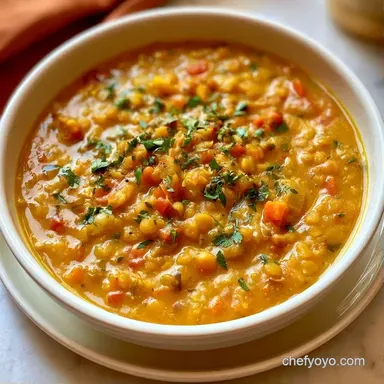 Easy Lentil Curry for 4 Servings Recipe Card