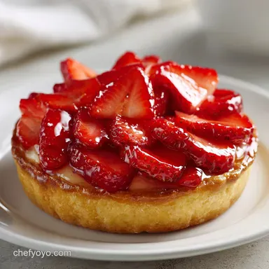Strawberry Tart for 10 Servings: Silky and Golden Crust Recipe Card