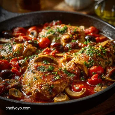 Skillet Chicken Cacciatore The Ultimate OnePan Weeknight Italian Feast Recipe Card