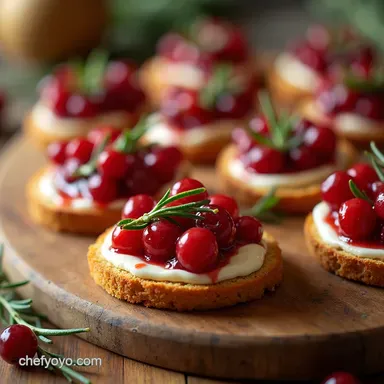 Cranberry Crostini My Festive Brie Rosemary Bites Recipe Card