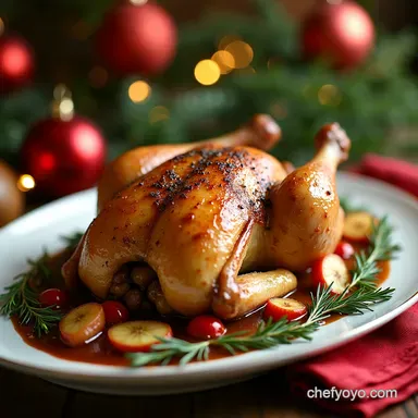 Easy Christmas Main Dishes Festive Herb Roasted Chicken Recipe Card