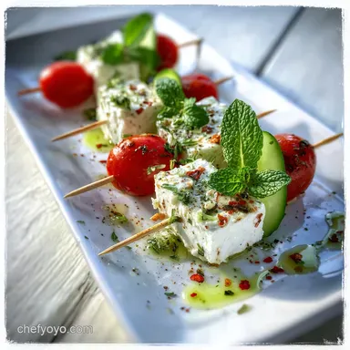 Feta Spie&szlig;e mit Gurke Rezept in 15 Min Recipe Card