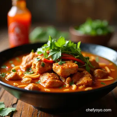 Fiery Bird My Spicy Chicken Pho Recipe with Sriracha Recipe Card