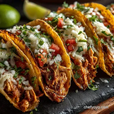 Fiesta Chicken Tacos Crockpot Easy Slow Cooker Recipe Recipe Card