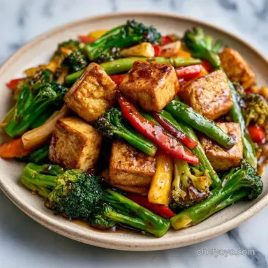 Five Ingredient Tofu Stir Fry in 25 Min Recipe Card