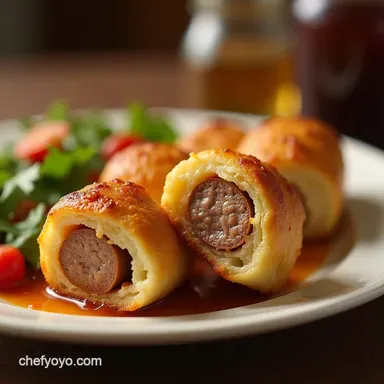 Flaky FlavourPacked Low Calorie Sausage Rolls Recipe Recipe Card